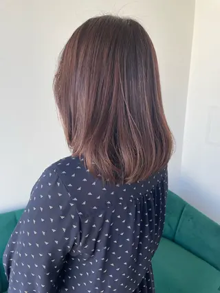 ミディアム カラー 艶カラー🌙縮毛矯正 /ボブ【Reina】のヘアスタイル