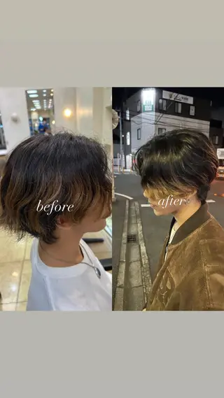 ショート メンズ 透明感カラー／ 艶髪／たなべだい🦖のヘアスタイル