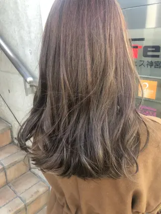 ミディアム カラー ヘアアレンジ ブリーチなしで透明感 艶カラー【Ryo】のヘアスタイル