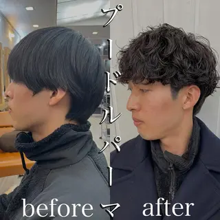 ショート パーマ メンズ HIKARU副店長/ ✨️髪質改善のヘアスタイル