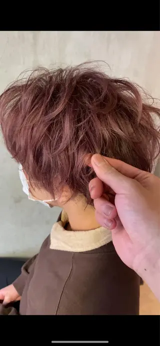 ショート カラー ヘアアレンジ メンズ 切りっぱなしボブ/ デザインカラー店長のヘアスタイル