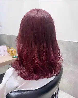 セミロング カラー 💗ガーリーヘア🎀 saki💗のヘアスタイル