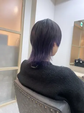 ミディアム カラー メンズ EMANON新宿南口所属・🦄中性ウルフ ☁️Shiori🦄のヘアスタイル