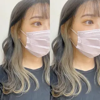 セミロング カラー ヘアアレンジ 🌈haru🌻 藤沢ハイトーン🌈のヘアスタイル