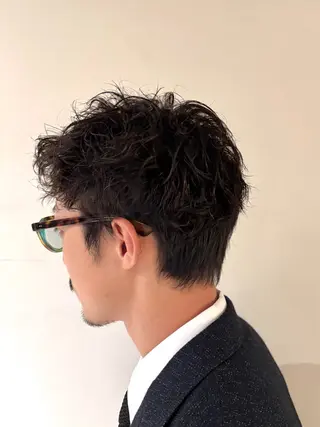 ショート メンズ casi所属・メンズパーマ／ボブ 星本広海のヘアスタイル