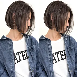 ショート カラー 小顔ボブ jilblanカホのヘアスタイル