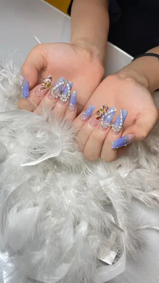 ネイル 🖤スカルプ R🖤のネイルデザイン