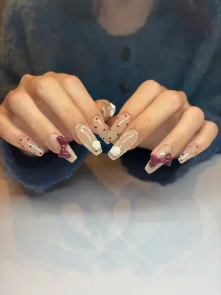 ネイル 倫実/スカルプ /ガーリー/個性派のネイルデザイン