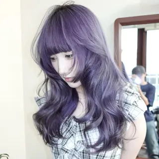セミロング カラー レイヤーカット ダブルカラーのヘアスタイル