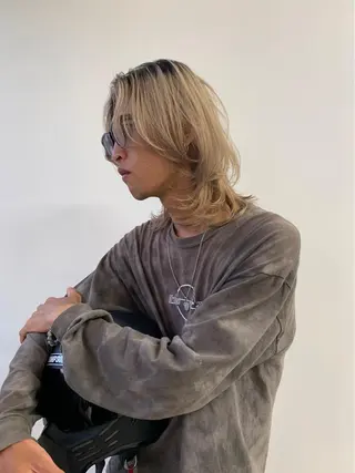 ミディアム カラー メンズ 似合わせカット ケアパーマ喜来雅由のヘアスタイル