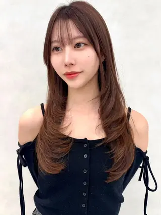 ロング 顔周り特化/韓国ヘア /レイヤー/琉冴のヘアスタイル