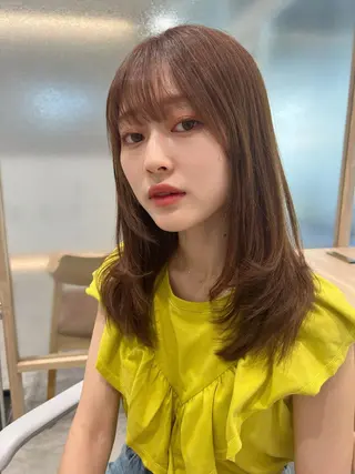 セミロング 顔周り🇰🇷韓国 レイヤー/いづみ💞のヘアスタイル