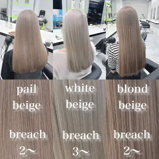 セミロング カラー 🫧ハイトーン🫧 ベージュ🫧徹哉のヘアスタイル