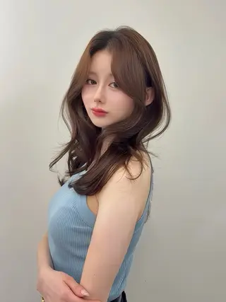 ロング カラー 韓国ヘア/レイヤー/ 顔まわり足立遥奈のヘアスタイル