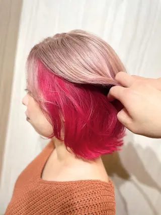 セミロング ヘアアレンジ ⭐️柏木皇気ブリーチ ムラ修正/他店直しのヘアスタイル