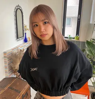 セミロング カラー ブリーチ矯正/ ブリーチ特化mikaのヘアスタイル