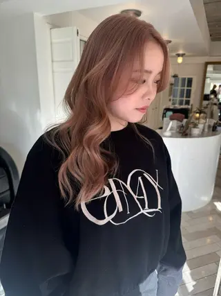 カラー ブリーチカラー🎀 韓国風/寺門美優のヘアスタイル