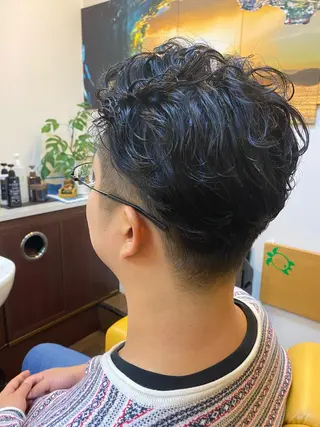 ショート パーマ メンズ ヘアーデザイン ククイ所属・【緩パン】イトウ シンゴのヘアスタイル