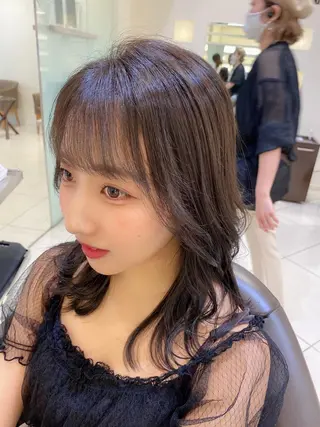 ミディアム カラー パーマ ヘアアレンジ マツエク・マツパ 💎耳ツボジュエリー ×銀座美容室💎のヘアスタイル