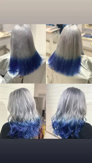 ミディアム カラー ヘアアレンジ 髪質改善×ハイトーン 中田啄也のヘアスタイル