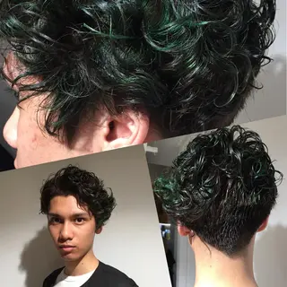 カラー パーマ メンズ Of HAIR所属・✨デザインカラー✨ ハイトーン　森貴章のヘアスタイル