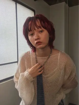 カラー 愛加メンズパーマ・ ボブ・ブリーチのヘアスタイル