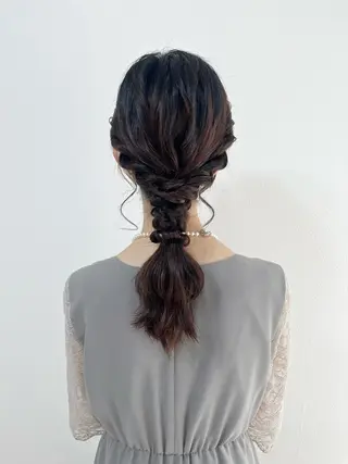 セミロング ヘアアレンジ ヘアセットサロン /上坪愛美のヘアスタイル