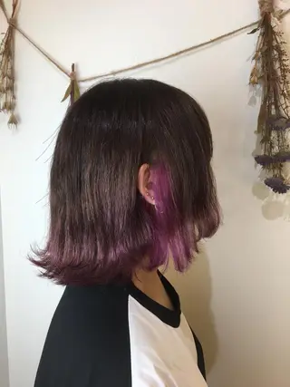 ミディアム カラー 髪質改善 頭身浴/ 中田のヘアスタイル