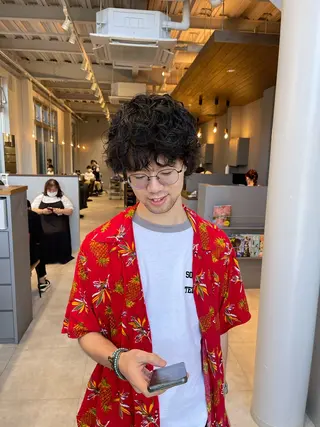 パーマ メンズ 石原圭悟 /ショート/艶カラーのヘアスタイル