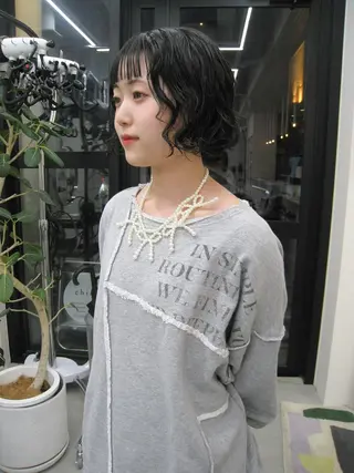 ミディアム ボブカットモデル/パ ーマ/harunaのヘアスタイル