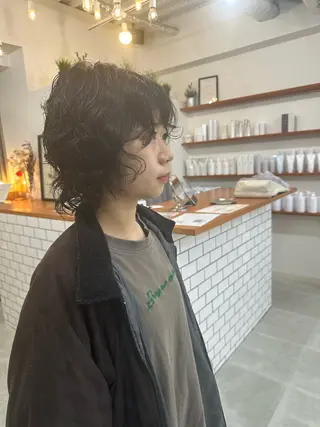 ミディアム パーマ お洒落パーマ/ 艶カラー/michiのヘアスタイル