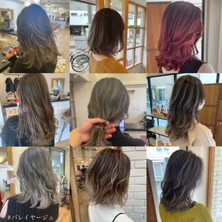 ミディアム カラー ヘアアレンジ 🎗秋山勇 /三宮指名No.1のヘアスタイル