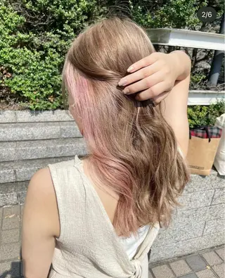 セミロング カラー matiz マティス 表参道所属・💜アンブレラカラー 髪質改善 丸尾】のヘアスタイル
