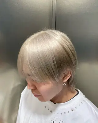 ショート カラー パーマ メンズ 曲がる縮毛矯正 心斎橋/本町　あつやのヘアスタイル