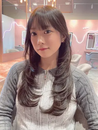 ロング カラー wixy    mimi所属・透明感カラーの人 ベージュの王様のヘアスタイル