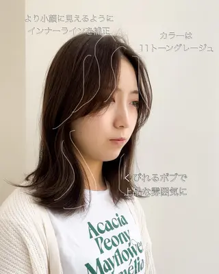 ミディアム カラー ミタニ/髪質改善 /レイヤーカットのヘアスタイル