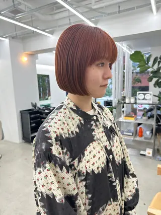 ショート カラー ボブ/レイヤー/ケア パーマ/リュウタのヘアスタイル