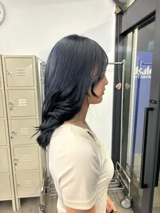 ミディアム イージーパーマ募集 平口はのんのヘアスタイル