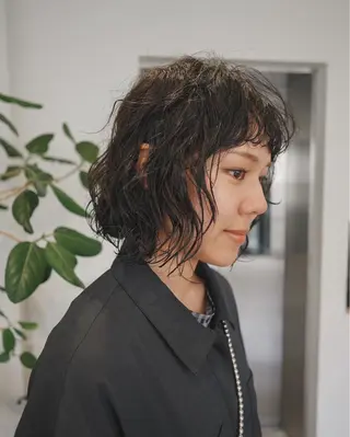 ミディアム パーマ STAN WOOD所属・似合わせcut 🔥yutakaのヘアスタイル