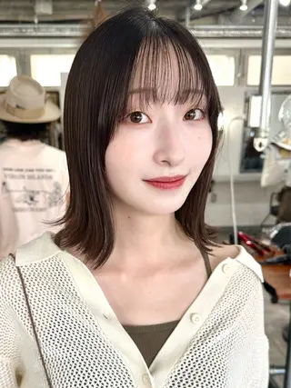 ミディアム カラー 篠崎 佑季のヘアスタイル