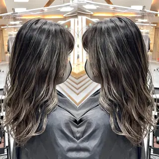 セミロング カラー 縮毛/レイヤー 韓国/橋口のヘアスタイル