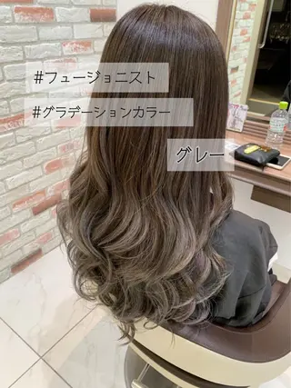 ロング カラー 縮毛矯正/髪質改善 継続する美髪のヘアスタイル