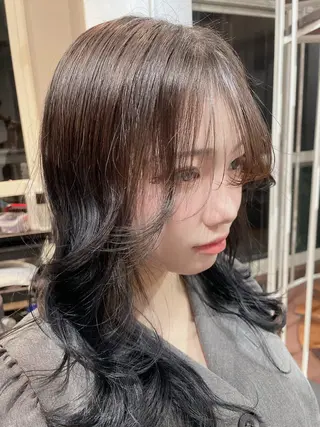 セミロング カラー OON仙台一番町店所属・足立 崇明のヘアスタイル