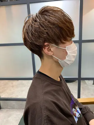 ショート カラー パーマ メンズ 【S.BROOM】 店長　西川徹のヘアスタイル