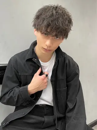 ショート パーマ ヘアアレンジ メンズ メンズカット/ レベッカ 髙下 幹大のヘアスタイル