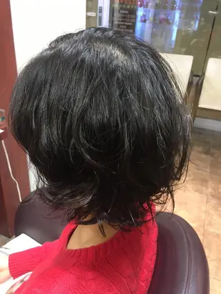 ミディアム パーマ 星 沙織のヘアスタイル