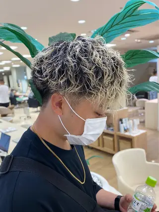 ショート パーマ メンズ 銀座/ハイライト特化 🌿ブリーチ/片山のヘアスタイル