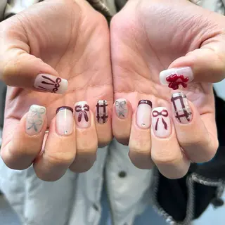 ネイル unwind ┊︎冬っぽネイル🧸のネイルデザイン