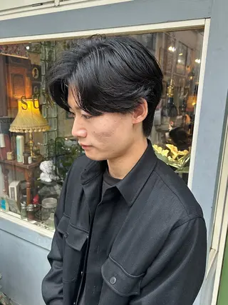 ショート パーマ メンズ 清水千優/パーマ/透 明感カラー/メンズのヘアスタイル