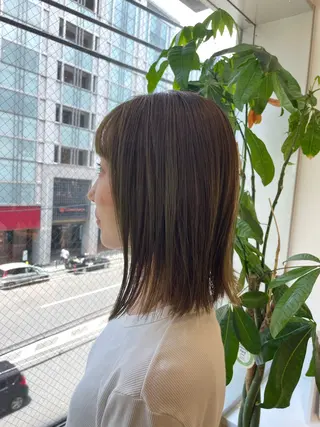 ミディアム カラー 🩰ニシムラヒカリ 半個室salon♡*のヘアスタイル